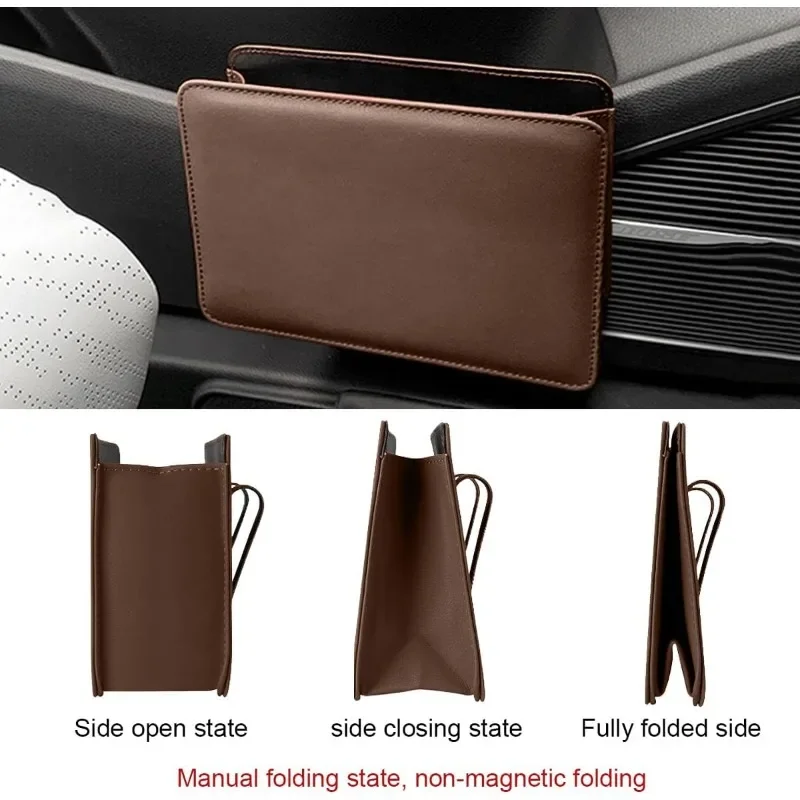 Universal Car Trash Can Auto Seat Back-mounted Storage Box Foldable Multi-functional Trash Can Car Inner Waterproof Accessories