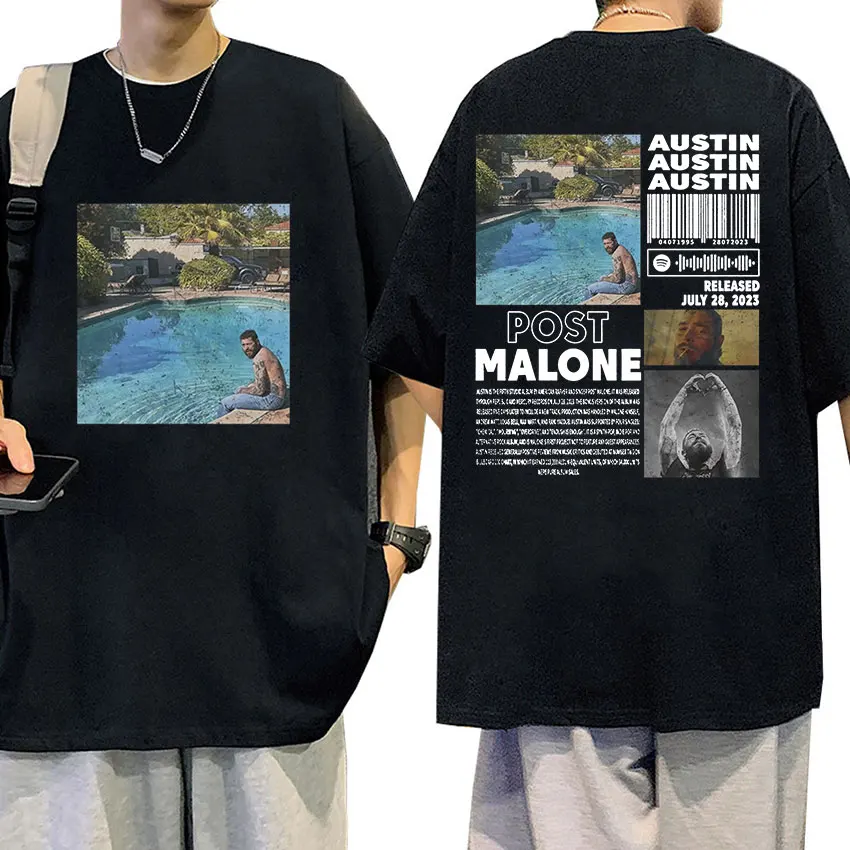 Rapper P-Posts M-Malones Graphic T Shirts Men Women Hip Hop O-Neck High Quality T-shirt Retro Oversized Cotton Tshirt Streetwear