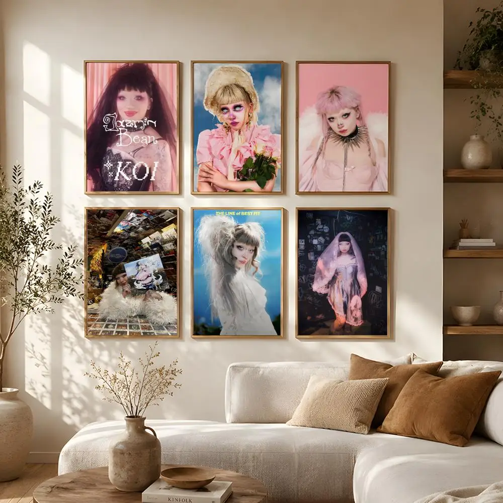 Singer Jazmin Bean Poster Self-Adhesive HD Mural Wall Decals, Living Room Bedroom Home Decor Gift