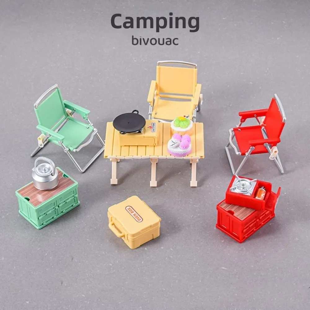 

Новый мини-кукольный домик 1:12, миниатюрные стулья, пластиковый разноцветный набор для кемпинга, пикника, складной стул, аксессуары для дома
