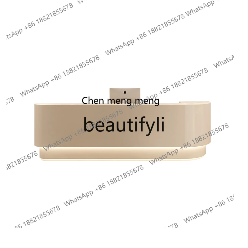 

Modern minimalist dental curved paint bar table company front desk dental hospital reception desk beauty salon checkout page