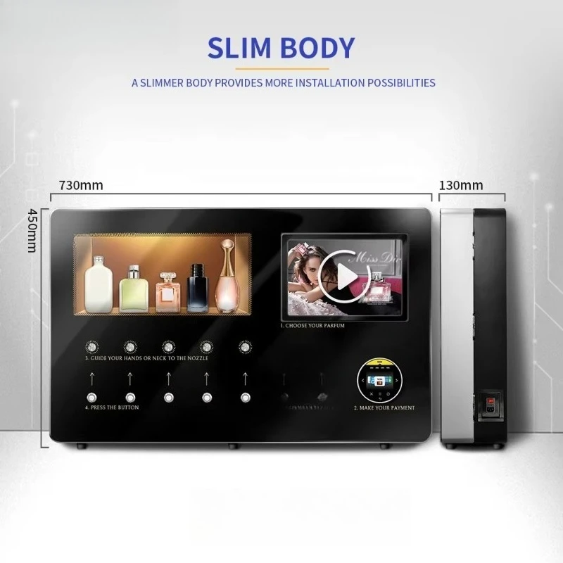 Smart Wall Mounted Perfume Cologne Vending Machine Factory Direct Sale Custom SDK Support Credit Card Automatic Spray Dispenser