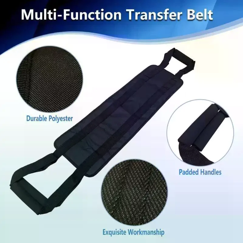 Heavy Duty Patient Transfer Lift Sling Non Slip Padding Reinforced Handles For Elderly Disabled Home Hospital Care