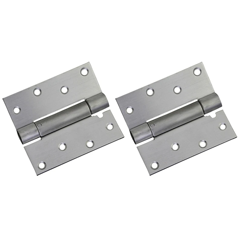 Self Closing Door Hinge, 8 Pack 4 Inch Heavy Duty Square Stainless Steel Mortise Spring Automatic Closer Hinge Hardware