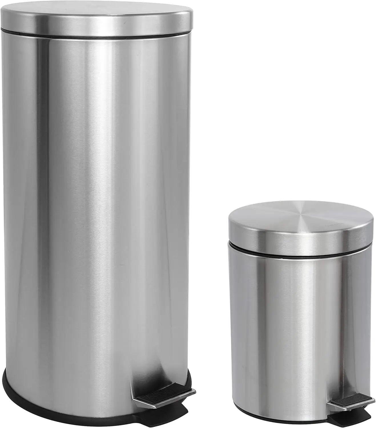 

HPM1000A Oscar 8-Gallon Step-Open Trash Can with Free Mini Trash Can, Modern, Fingerprint Proof for Home, Kitchen, Office