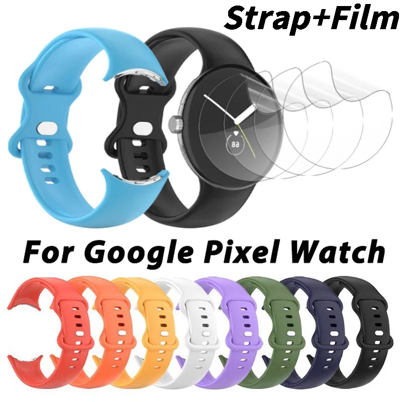 Ремешок силиконовый для Google Pixel Watch Band, спортивный сменный Браслет для Pixel Watch Active, мягкая пленка