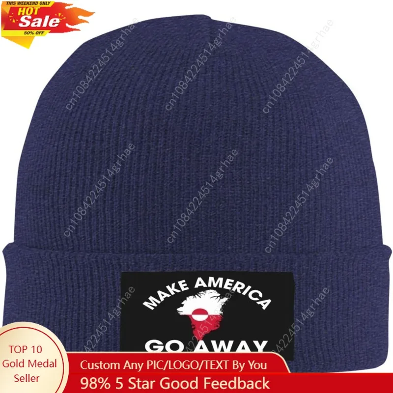 

Make America Go Away Hats Greenland not for Sale Knit Cap Beanie Hats Red P223