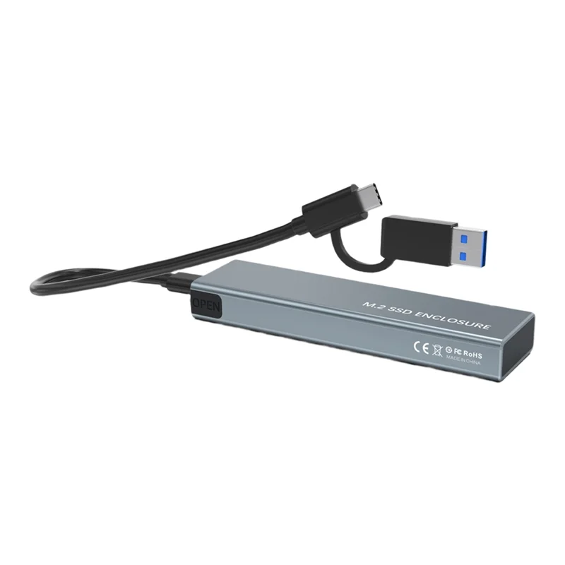 Dual Protocol M2 Nvme NGFF SATA SSD Enclosure 10Gbps USB3.1 External Enclosure Box For 2230 2242 2260 2280 M/B&M Key