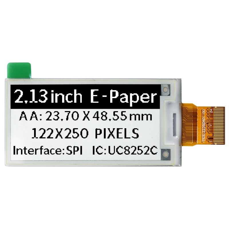 tela-de-tinta-eletronica-e-paper-de-213-polegadas-122x250-de-baixo-consumo-uc8252c-epd-preto-e-branco-para-etiqueta-de-preco-spi