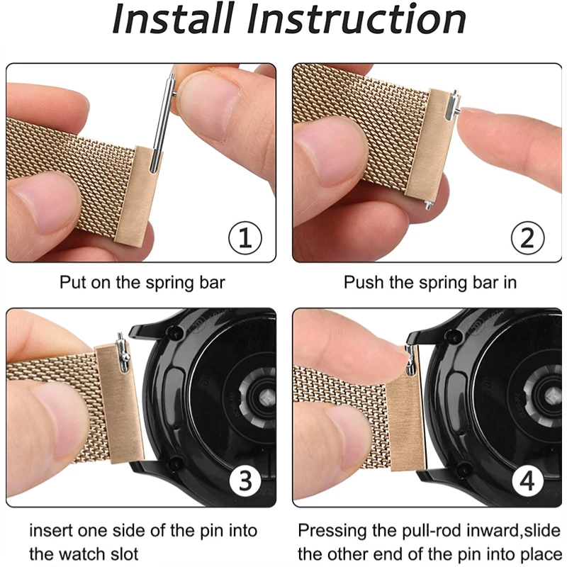 สายนาฬิกามิลานสำหรับ Samsung Watch 5/4/3 Active 2 /amazfit gts/gtr สายรัดข้อมือโลหะ HUAWEI WATCH 3 /GT3-2 Pro 22มม. 20มม.