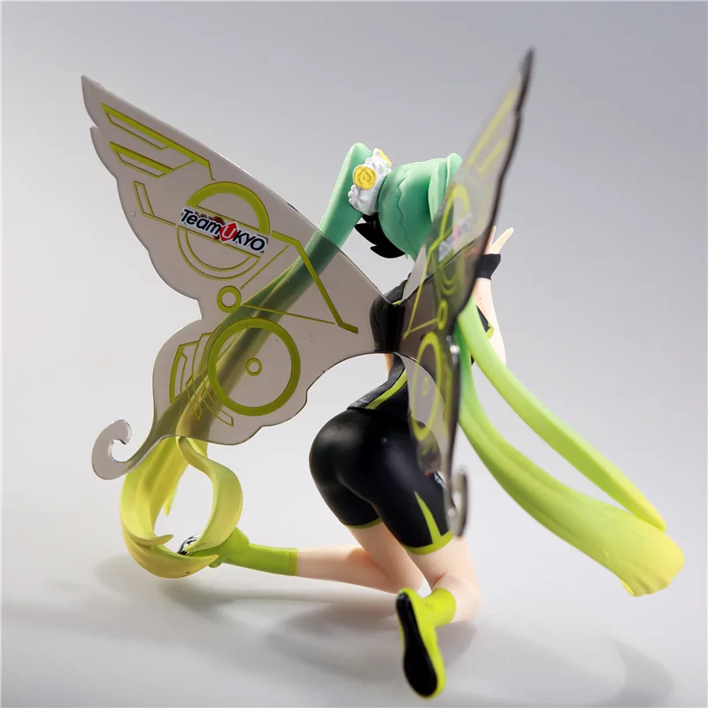 Figuras de acción de Hatsune Miku, juguetes de Anime, mariposa, Graffiti, equipo de carreras, chica arrodillada, modelo de adorno para colección de PVC, muñeca modelo