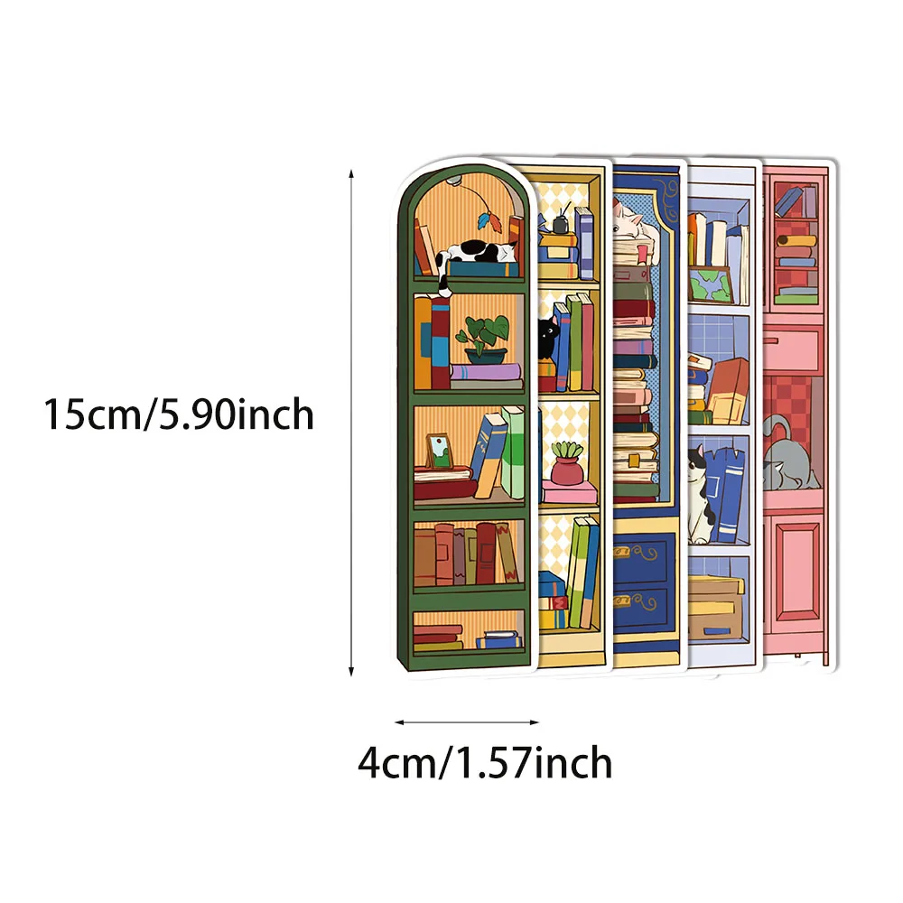30PCS Cartoon Cat Cabinet Bookmark Series Simple Handheld Art Creative Materials Reading Paper Bookmarks DIY Bookmarks