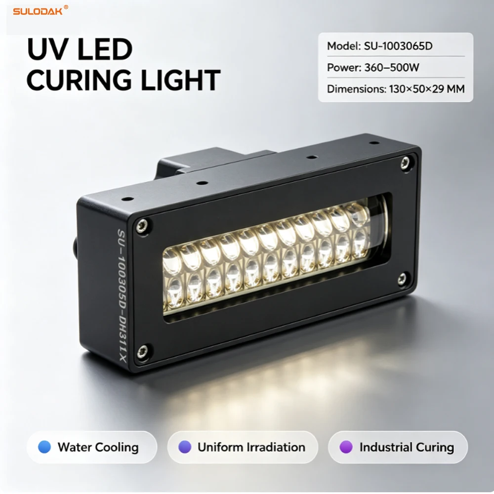 360-500W Water Cooling Linear UV LED Curing Light 360-420nm For Inkjet Coding, UV Shadowless Glue FPC LCD Curing