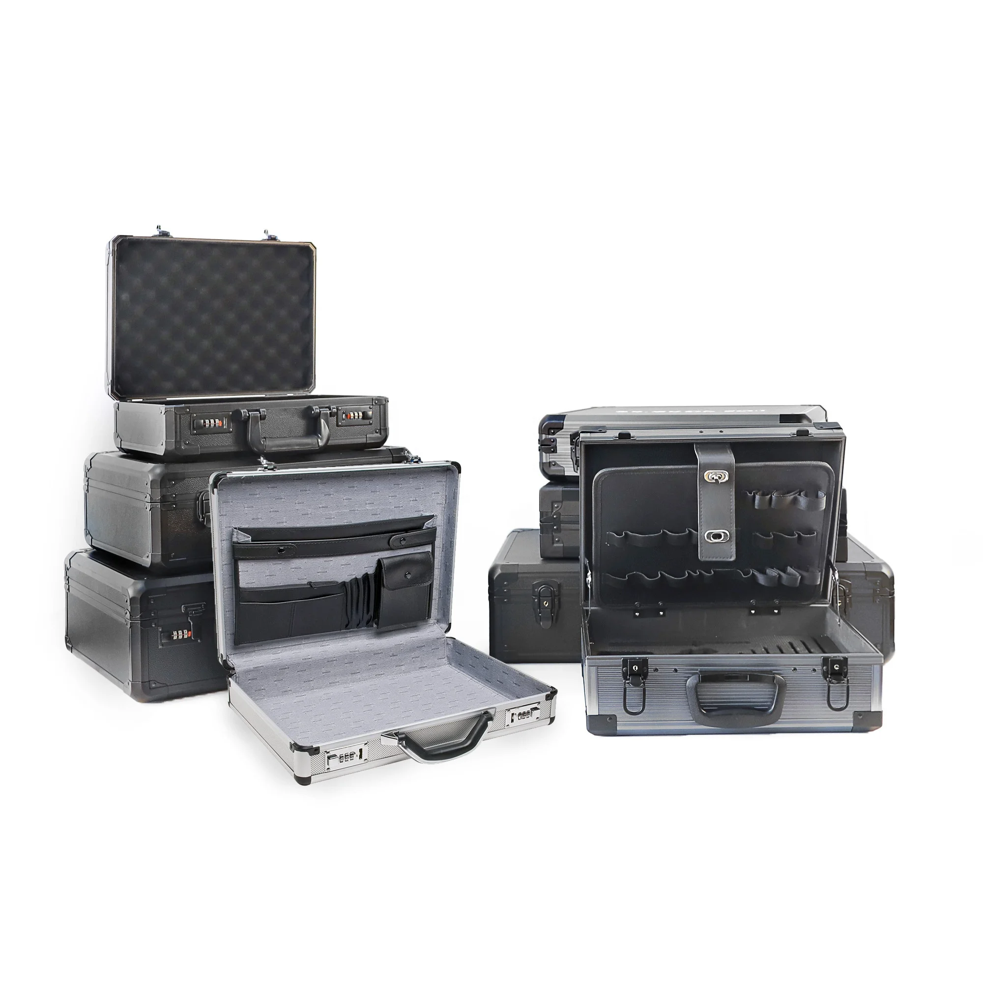 DJ Mixer Flight Case, Aluminum Carrying Case for Microphone and DJJ Mixer, Custom Audio Box with Foam, Equipment Travel Case