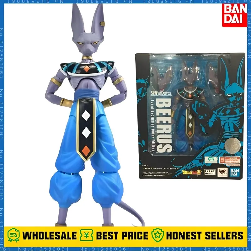 Dragon Ball In Stock Bandai Original Shf Super Beerus Seventh Universe God Of Destruction Joint Movable Figure Collectible Toys