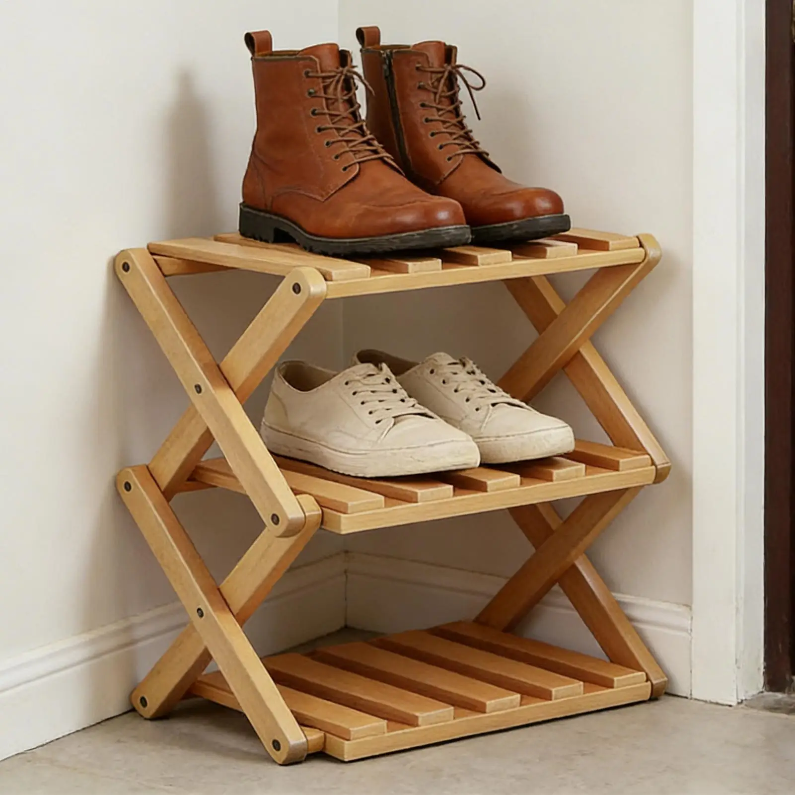 

Деревянная полка для обуви, 3-ярусная, раскладная, регулируемая, складная, органайзер для обуви, деревянная подставка для обуви для семьи, студентов, взрослых, мужчин, женщин, для дома, для использования в помещении