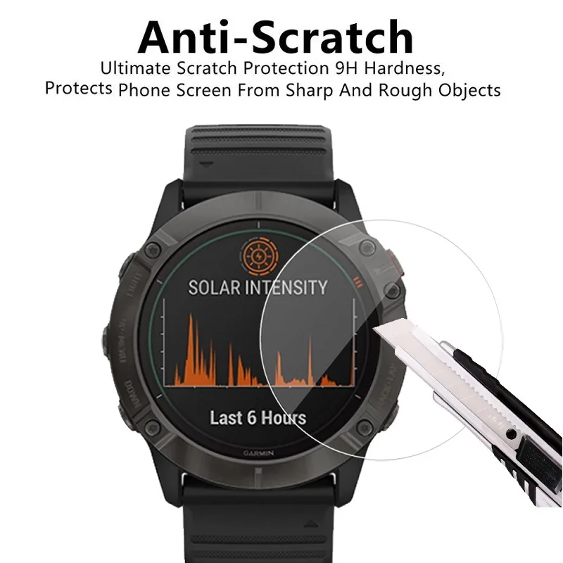 สําหรับ Garmin Fenix 6X Pro 6S 6 Pro Screen Protector กระจกนิรภัยสําหรับ Garmin Fenix 6X Pro 6S Fenix 6 Pro ป้องกันฟิล์มฟอยล์