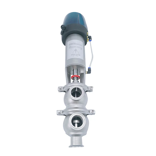 Stainless Steel SS304 Sanitary Hygienic 21Model LL Pneumatic Diverter Valve with 24V Control Head