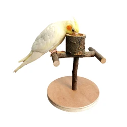 Wooden Bird Perch Durable Bird Training Stand Parrot Training Frame Bird Cage Accessories for Lovebird Cockatoos Macaws Conures