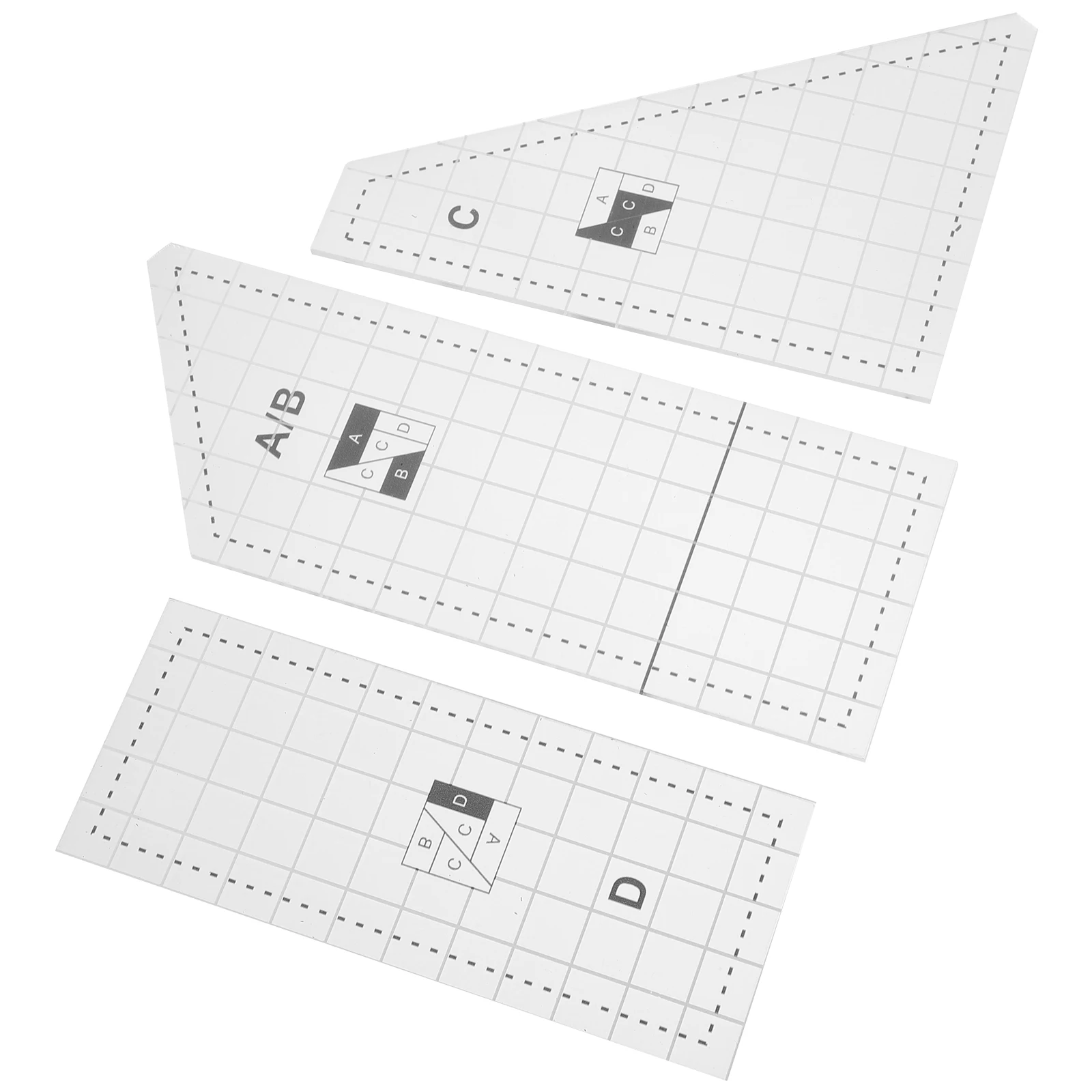 

1 set Multifunction Sewing Template Kit Quilting Ruler Stencil Tools Diy Patchwork Acrylic Transparent Fabric Stitching Ruler