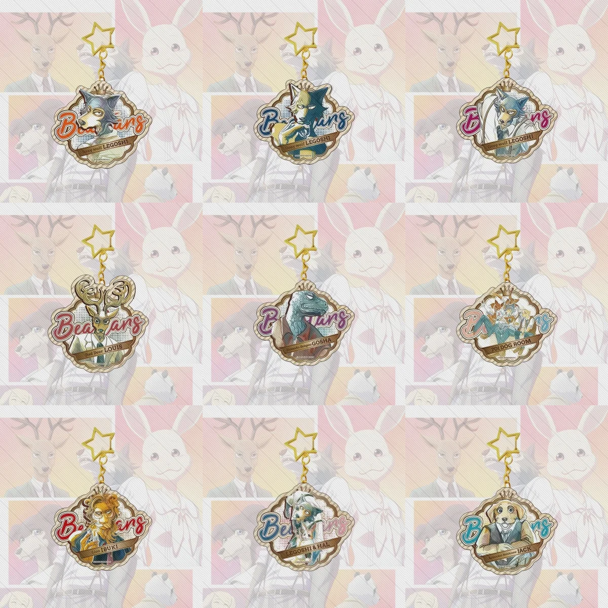 6CM Neuer Anime BEASTARS Acryl-Schlüsselanhänger Cosplay-Charaktere Ornament-Accessoires Tolle Weihnachtsgeschenke