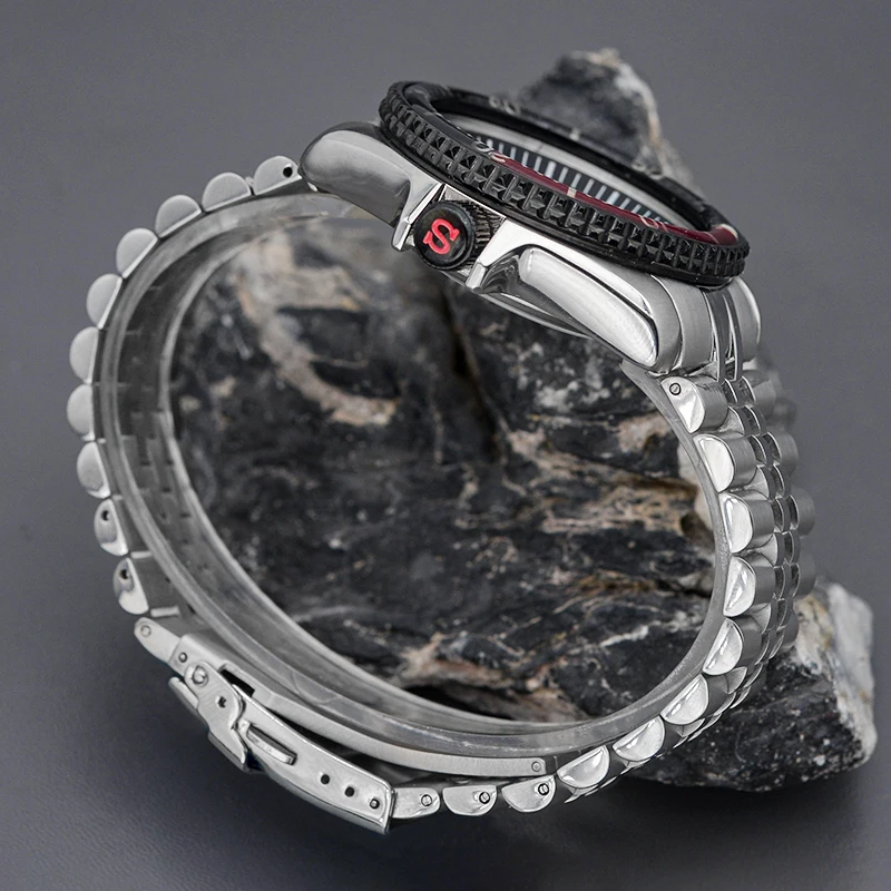 منتج مخصص ووتش حالة ومجموعة سوار صالح NH35 NH36 7S 4R حركة الياقوت الزجاج SKX007 SKX009 SRPD ساعة #6