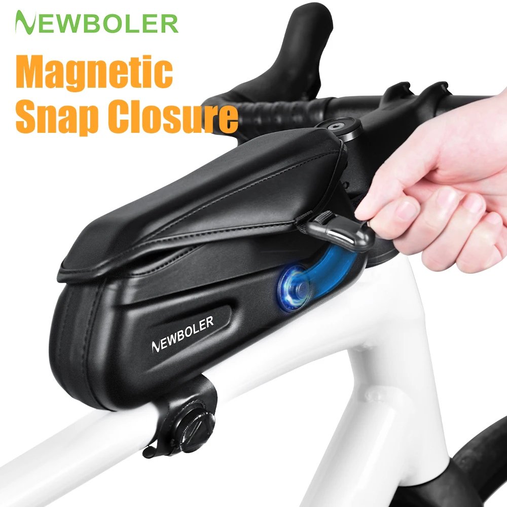 NEWBOLER إطار دراجة هوائية الجبهة كيس أنبوب المغناطيسي المفاجئة إغلاق حقيبة الدراجة مقاوم للماء حقيبة أنبوبية MTB الطريق دراجة أداة حقيبة