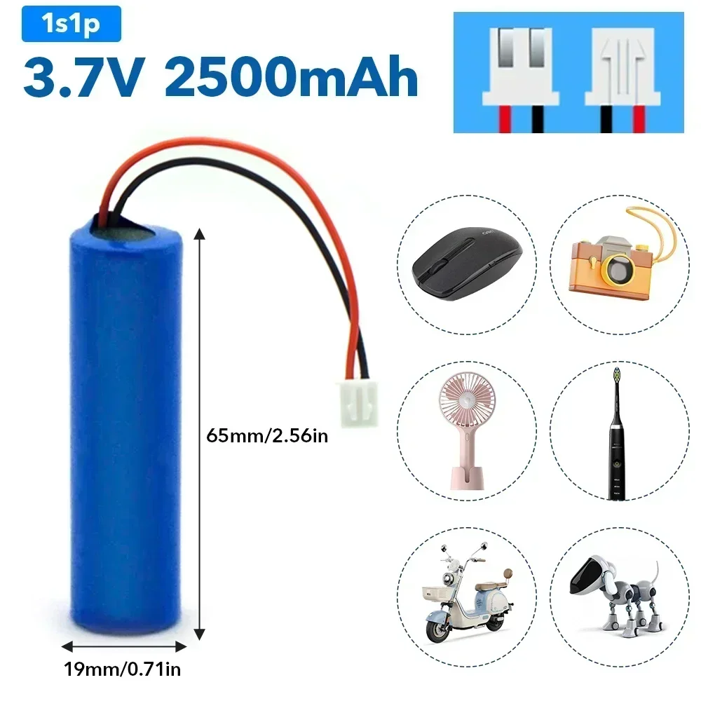 3.7V 3500mAh Rechargeable 18650 Lithium Battery 1S1P with PCB XH2.54-2P Battery for Fishing LEDLight Bluetooth Speaker Bluetooth