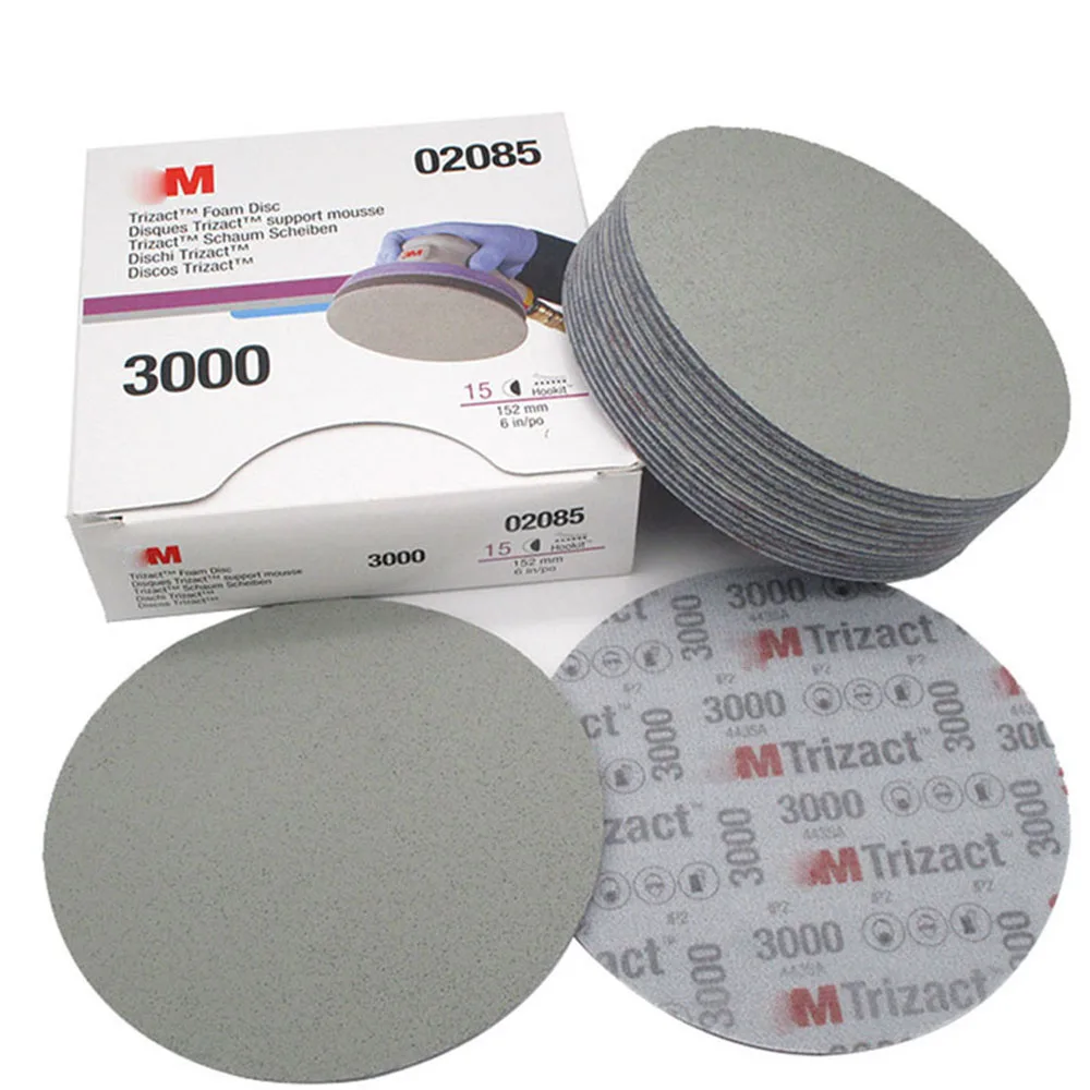 6Inch Trizact Pyramid Disc 152mm Sanding Sponge Sandpaper 3000/5000 Grit for Polishing Car Paint Finishing Micro Scratch Removal