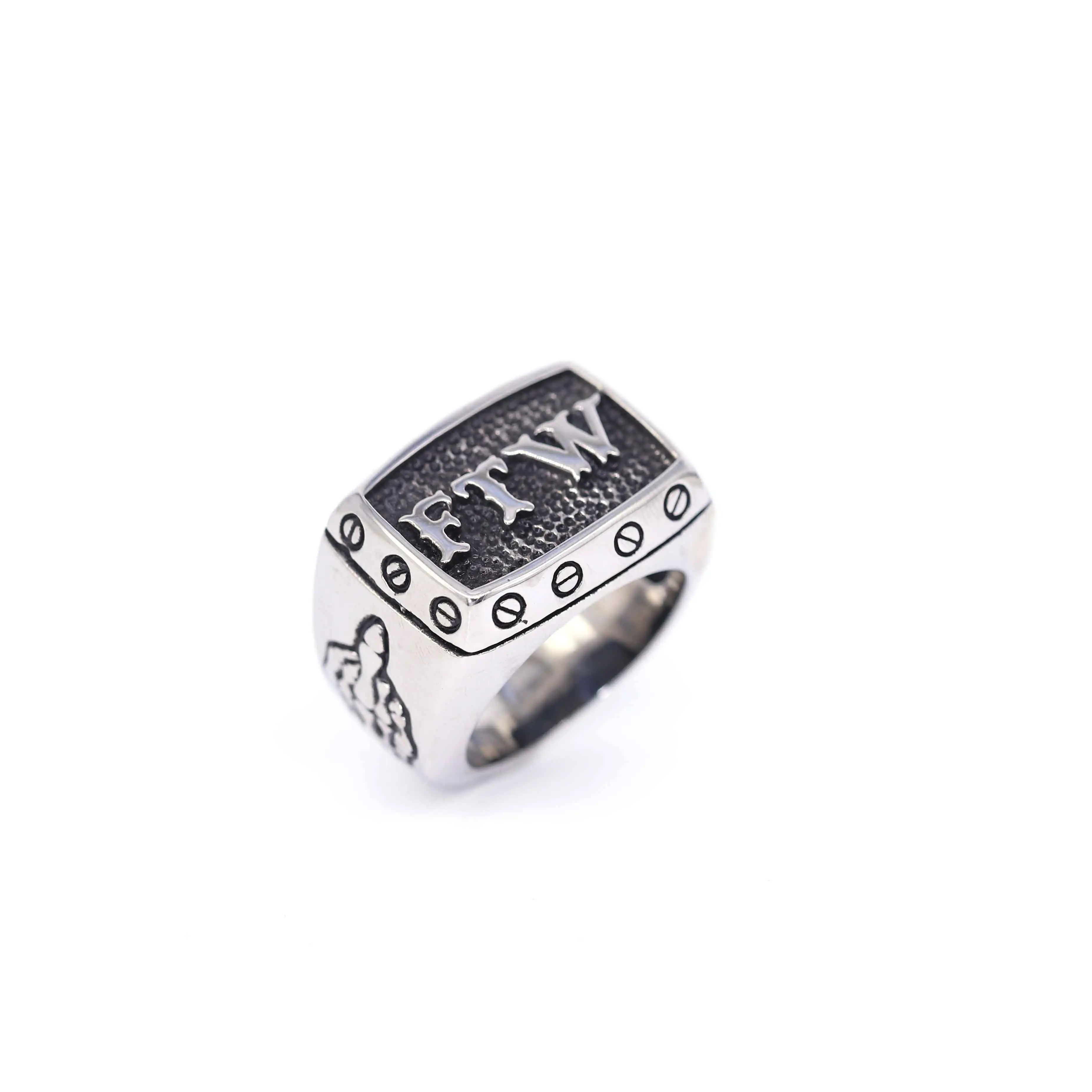 Vintage Fashion Heavyweight Gothic Ring Punk Stainless Steel Men's Ring