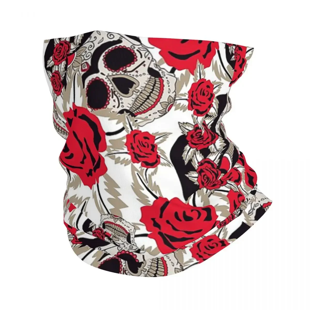 Skull Sugar Halloween Bandana Neck Cover Printed Balaclavas Mask Scarf Multi-use Headwear Hiking for Men Women Adult Washable