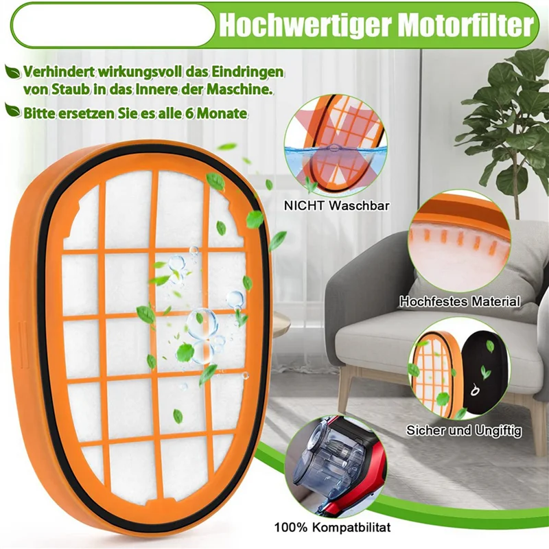 8er-Pack Filter für Speedpro Max Aqua Handstaubsauger FC6812 FC6813 FC6822 FC5005/01 Ersatzfilter A62X