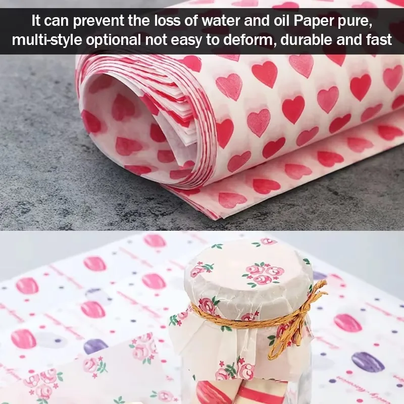 10/50 Stück Wachspapier-Blätter Sandwich-Verpackung Wachspapierbögen Fettabweisende Korb-Einlagen Zeitungsdruckpapier – Detail 5