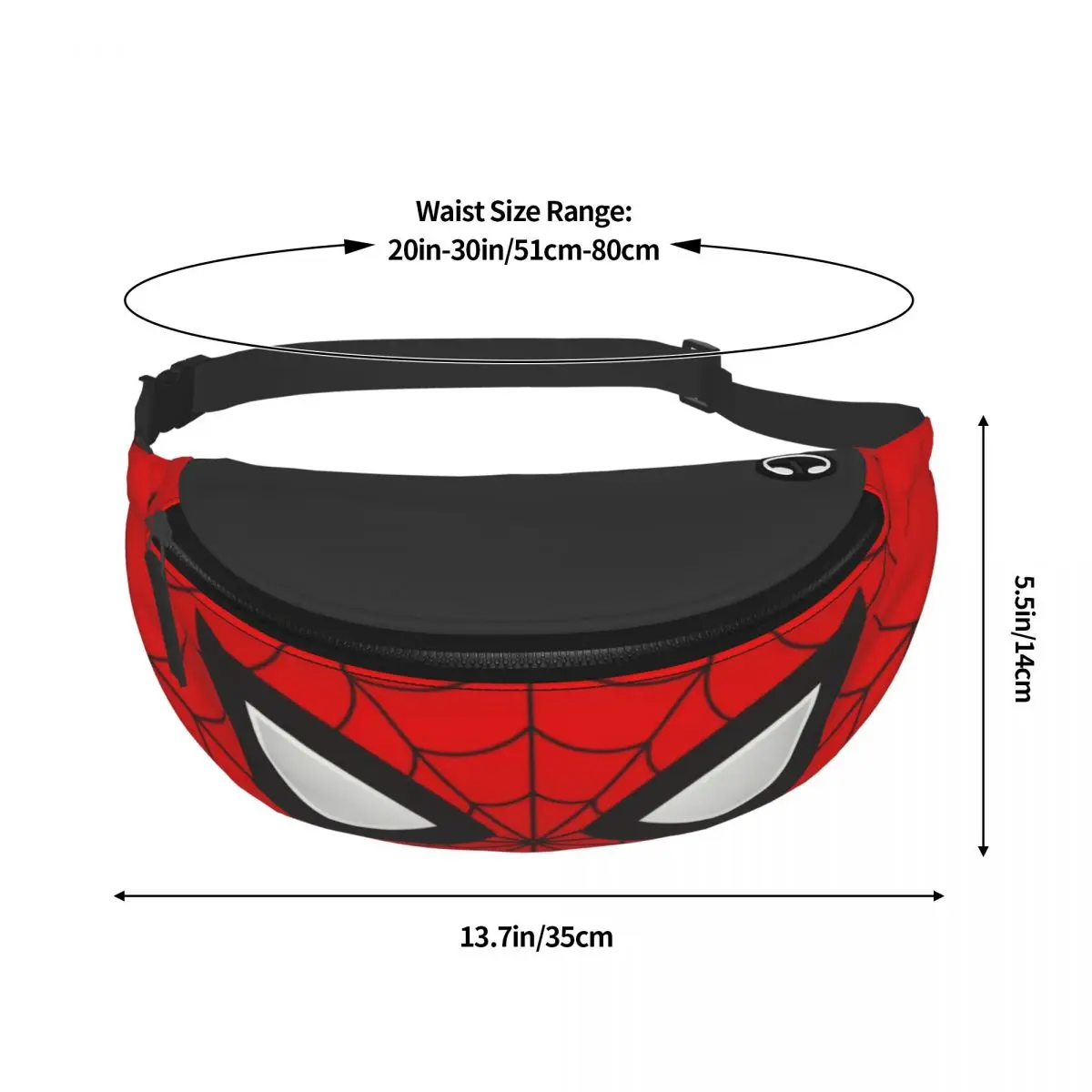 Custom Classic Red Spider Web Fanny Bag para homens e mulheres, Crossbody Waist Pack, Phone Money Pouch, Viagem, Caminhada