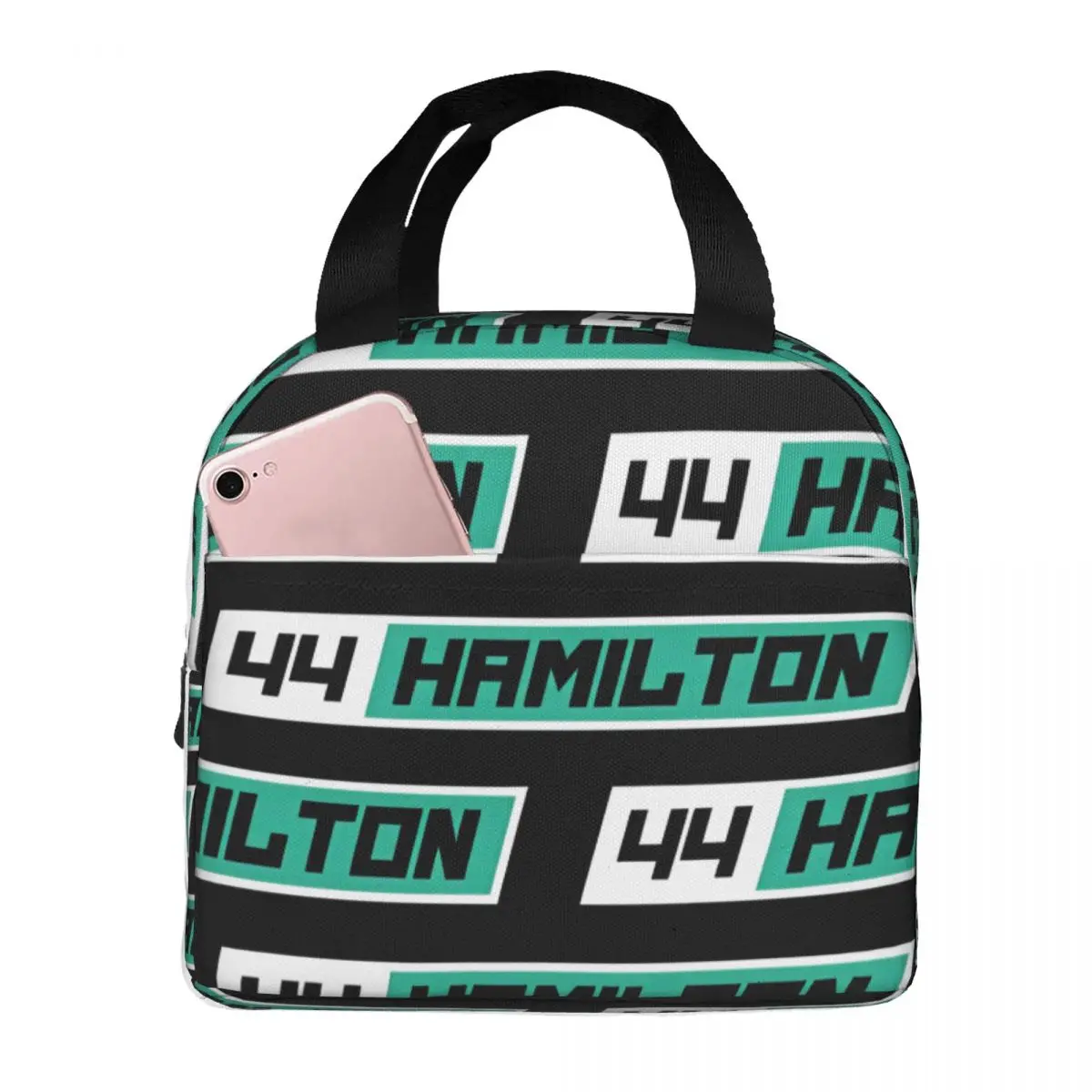 

Lewis Hamilton 44 F1 Driver Lunch Bag Unisex Portable Cooler Insulated Lunch Box Food Bento Box