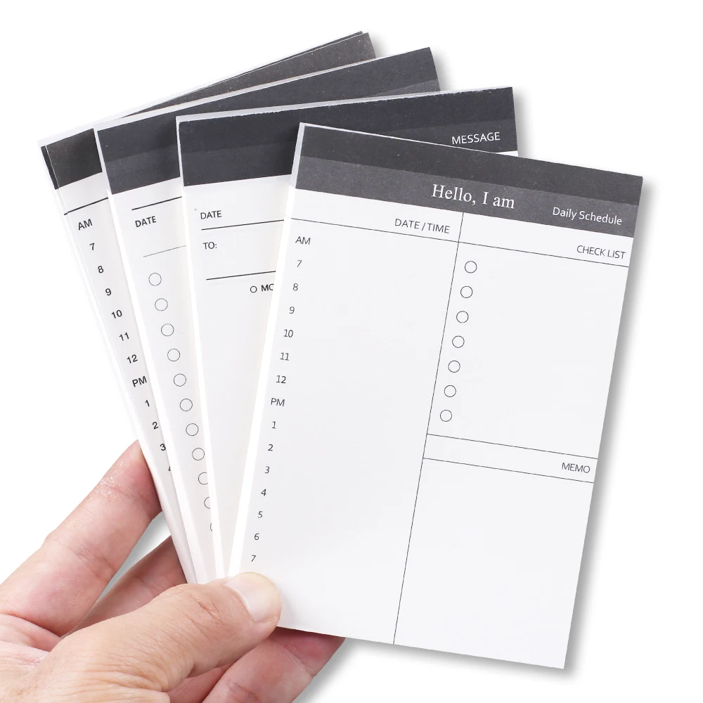 Korean Daily Schedule Planners Note Memo Pad Checklist To do Message Agenda Mini Notebooks Journal Notepad Girl Study Stationery