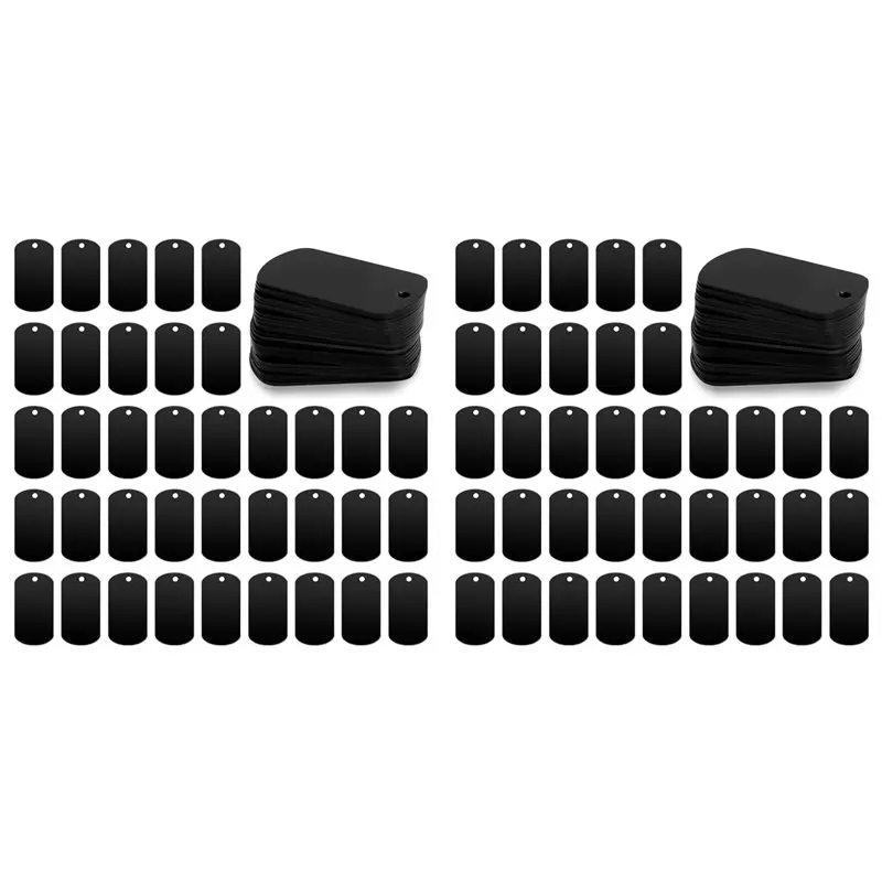 

【ELECTRONIC-ACCESSORIES】100 Pack Metal Stamping Blanks Black Metal Tags For Stamping, Engraving Blank Tags Engraving Blank Tags