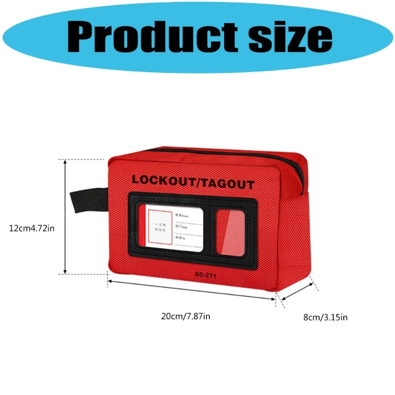 Portable Lockout Device Tear Resistant Polyester Storage Case for Safety Equipment Easy Maintenance Tool M4YD
