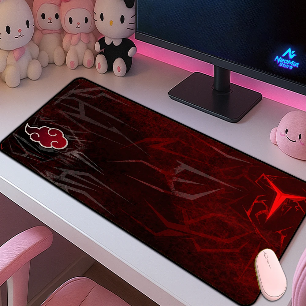 Lenovo Schwarze Schreibtischunterlage, rotes Mauspad, 1200 Desktop-Zubehör, 100 x 40 Mauspad, anpassbare Namens-Gaming-Matte, Gamer-Setup-Mauspads