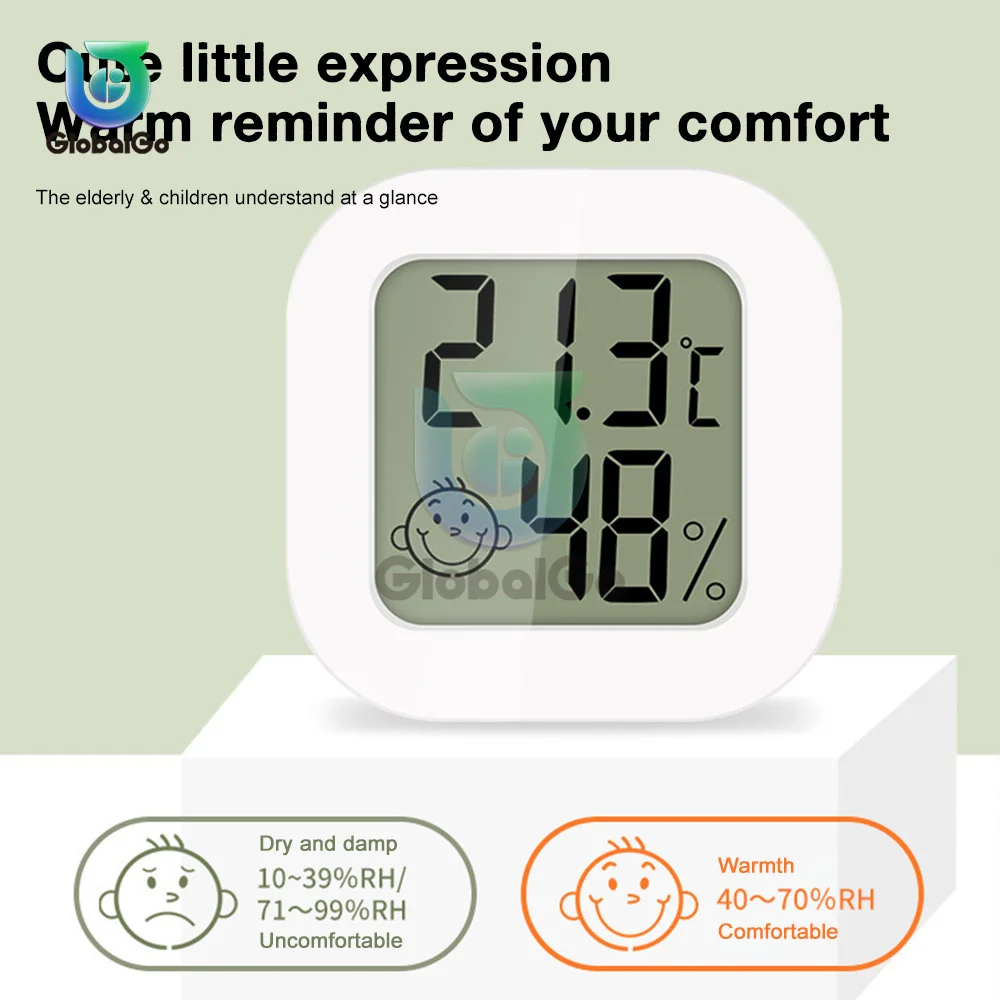 LCD ميزان الحرارة الرقمي الرطوبة غرفة داخلية الإلكترونية درجة الحرارة مقياس الرطوبة الاستشعار قياس محطة الطقس للمنزل