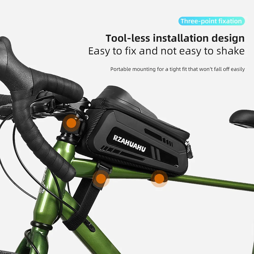 حقيبة بإطار أمامي للهاتف للدراجة/الدراجة مع شاشة لمس من البولي يوريثان وحقيبة دراجة واقية من الشمس حقيبة إطار دراجة مقاومة للماء لدراجات الطريق الجبلية #1