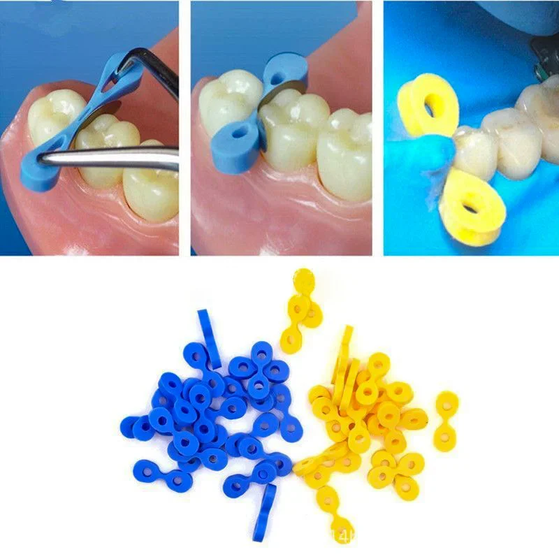 40Pcs/Box Dental Elastic Wedges Rubber Fixing Wedges 2.0/2.5 MM Matrix Matrices Dam Composite Tooth Seperator Tools