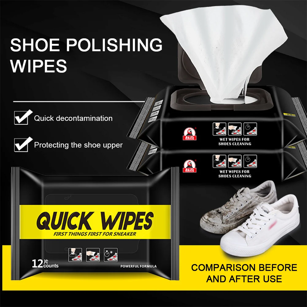 Disposable Cleaning Wet Wipes Wash Free Effectively Shoes Dirt Removing Cloth Wet Wipes For Home Travel Sneakers Leather Shoes