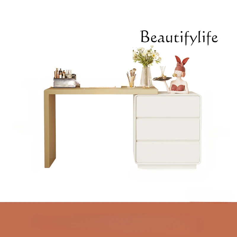 

Cream Style Bedroom Modern Simple Integrated All Solid Wood Retractable Light Luxury Makeup Table