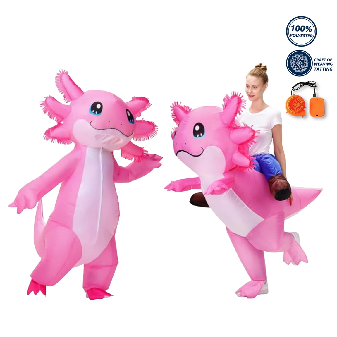 

Надувной костюм аксолотля для взрослых, забавный костюм саламандры, унисекс, вечерние, косплей, праздничный подарок