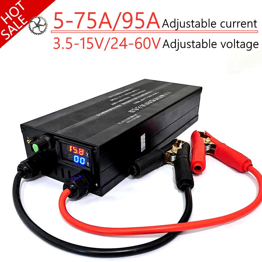 12v Battery Charger 75A 14.6v Lifepo4 Charger 48V 50A Car Fast Charge Lithium Battery Charger 4S 8S 13S 16S LI-ION charger parts