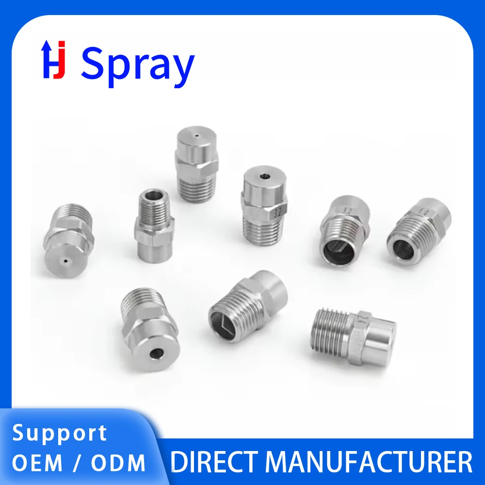 

Huajue OEM/ODM твердая конусная насадка из нержавеющей стали 1of 8 дюймов BSPT с наружной резьбой BB полноконусная распылительная насадка для очистки/пыли