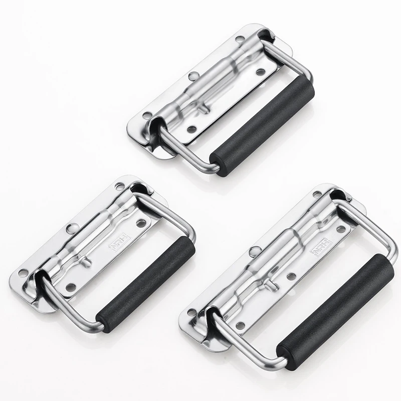 Stainless Steel Foldable Spring Handle for Tool Box Wooden Box Battery Box Insulated Box Pull Handle R