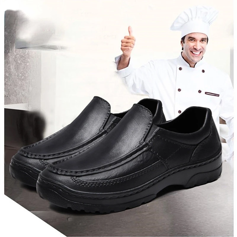 

Black Chef Shoes Fashion Non-Slip Kitchen Workwear Shoes Loafers Cooking Waterproof Oil-proof Stain Resistant Sneakers Platform