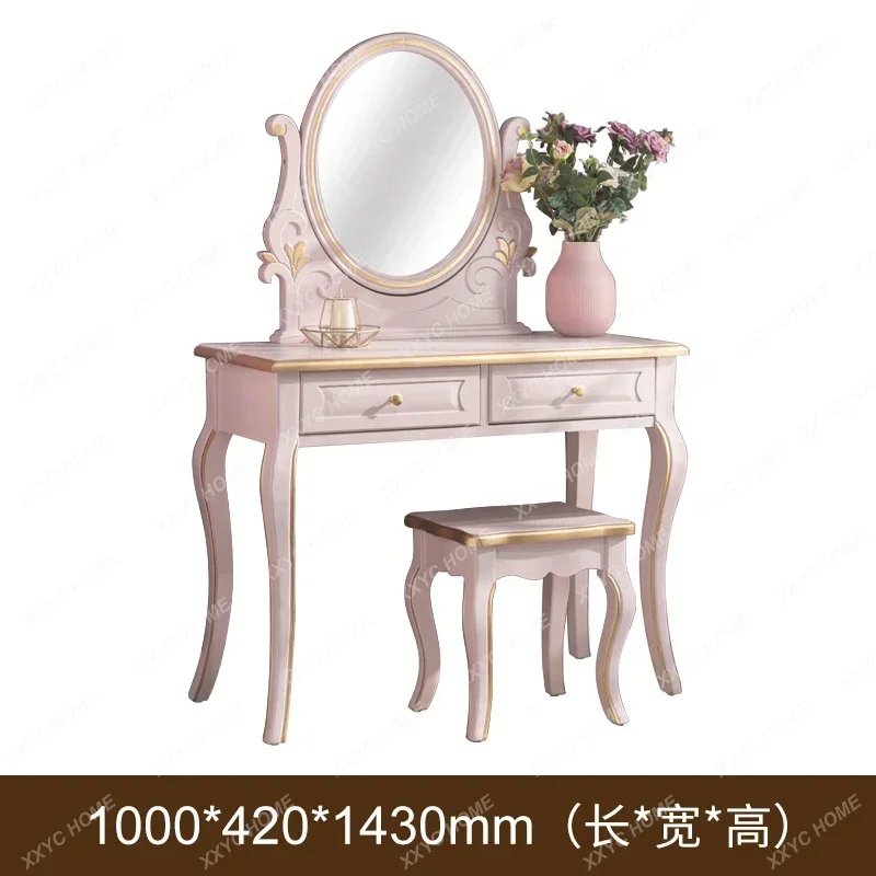 

YDXGirls Modern Drawers Vanity Table Storage Mirror Stool Space Saving Dressers Makeup Bedroom Coiffeuse Chambre Home Furniture